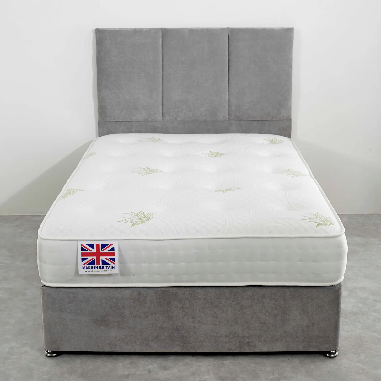 Rochester Aloe Vera Divan Bed Set UK - Detail view of premium divan from Newcastle Beds UK